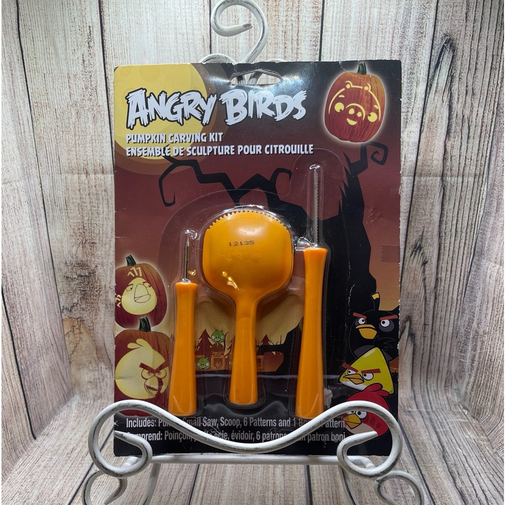 Angry Birds Pumpkin Carving Kit Book tools NEW